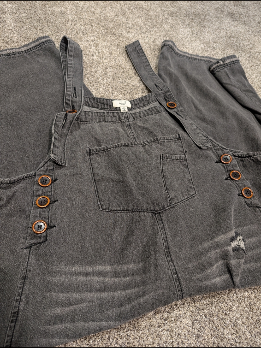 easel Gray Denim Overalls - Picture 6 of 8